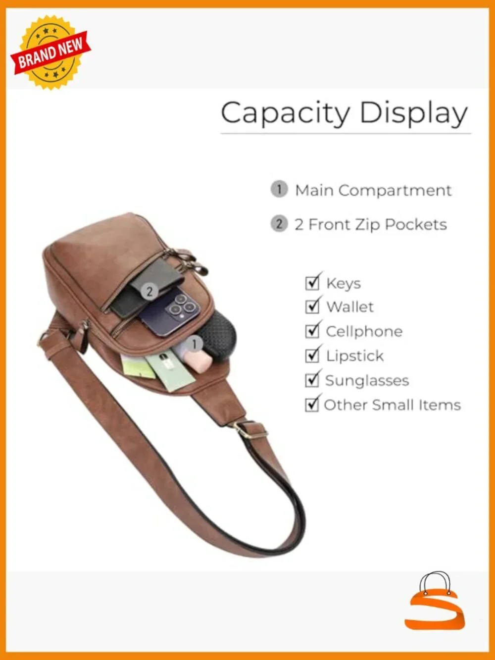 Unisex Multi-Pocket Concealed Carry Sling Bag Crossbody Backpack Purse